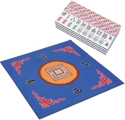 Acrylic tiles with colorful prints and blue rubber mat
