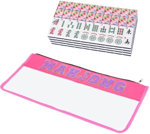 Acrylic tiles with colorful prints and carrying case