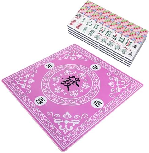 Acrylic tiles with colorful prints and pink mat