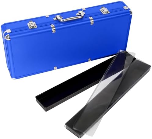 Aluminum set case with tile trays, blue