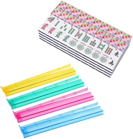 American mahjong set, acrylic colorful prints and racks