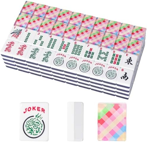 American mahjong tiles, 166 acrylic with colorful prints