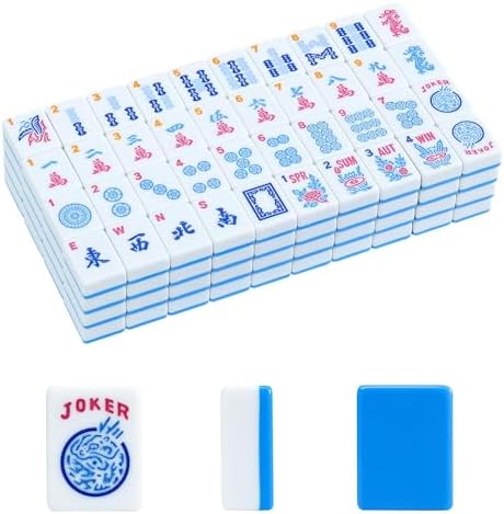 American mahjong tiles, 166 blue, tiles only
