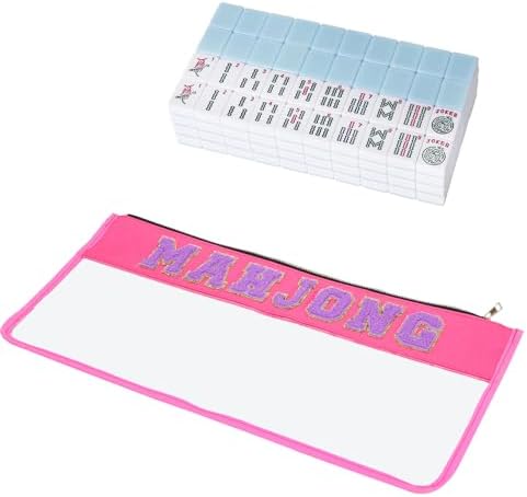 American mahjong tiles, blue, with carrying case