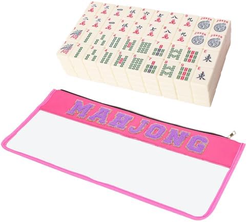 American mahjong tiles, ivory, with carrying case