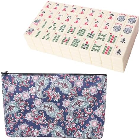 American mahjong tiles, ivory, with dark blue bag