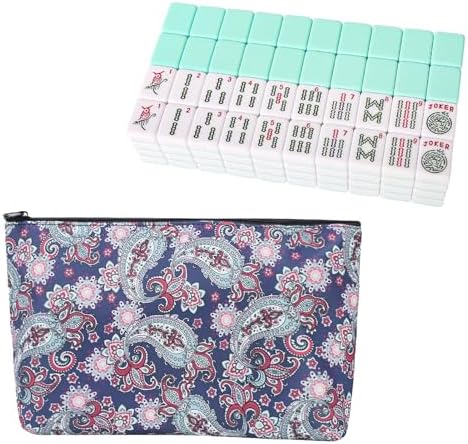 American mahjong tiles, light green, with dark blue bag