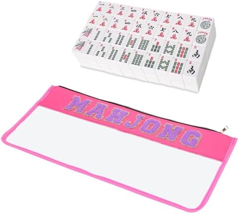 American mahjong tiles, white, with large carry bag