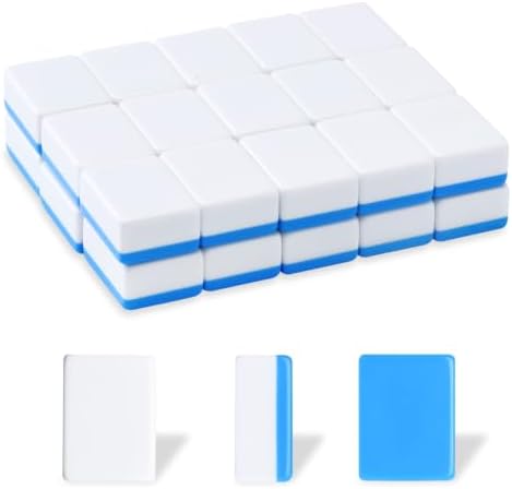 Blank replacement mahjong tiles, 32 pieces, blue