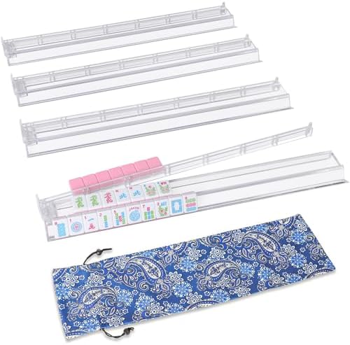 Clear 19.7 inch racks with pushers, set of 4