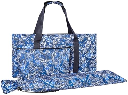 Mahjong bag with rack drawstring pouch, blue printed