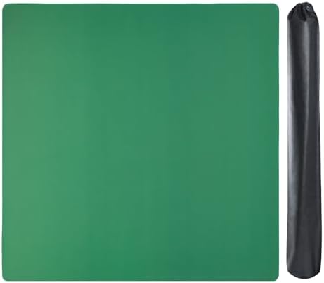 Mahjong mat with 3 dice, green, 31.5 inches