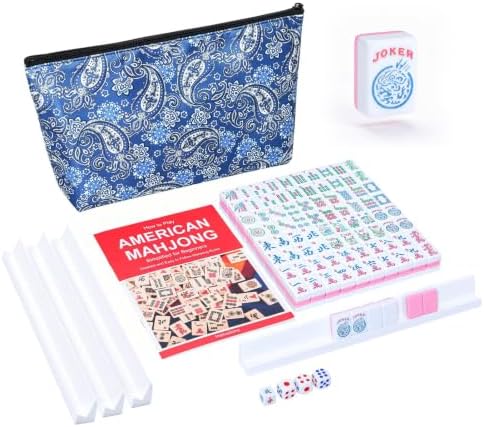 Mini American mahjong set, pink tiles, 0.94 inch