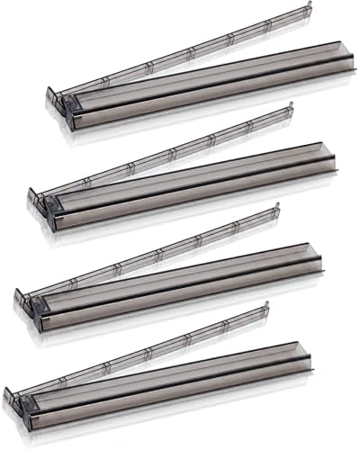 Rack and pusher combo, black clear acrylic, set of 4