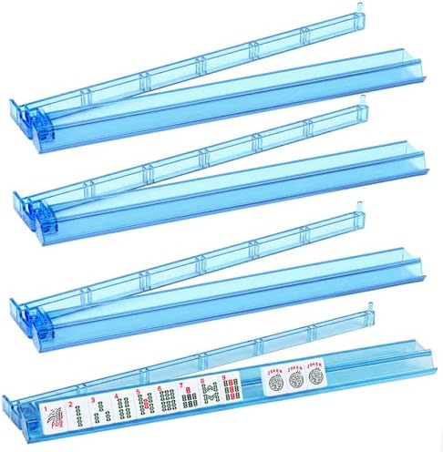 Rack and pusher combo, blue clear acrylic, set of 4