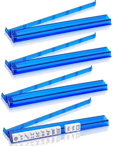 Rack and pusher combo, deep blue acrylic, set of 4