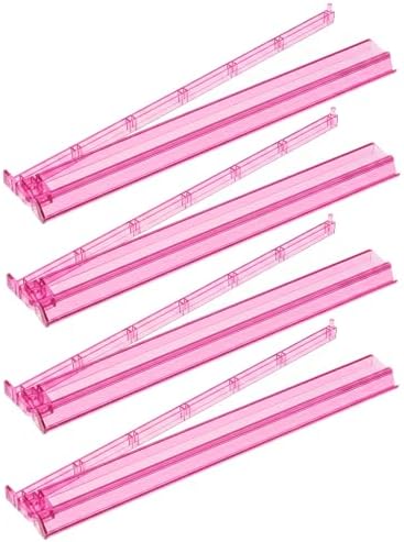 Rack and pusher combo, pink acrylic, set of 4