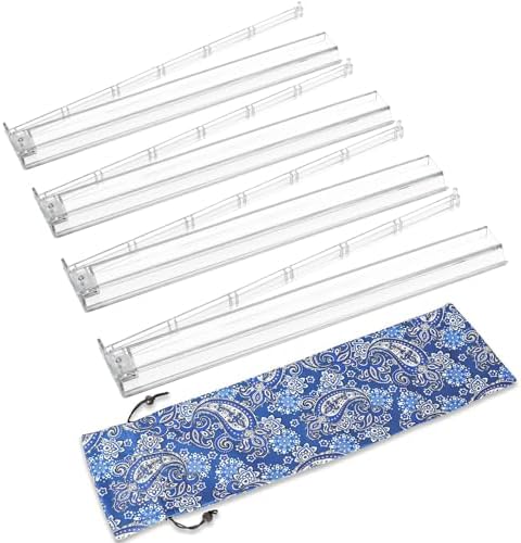 Rack and pusher combo with bag, white acrylic, set of 4